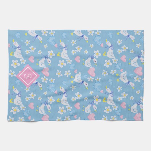 Vintages Gänsemuster Geschirrtuch (Horizontal)