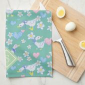 Vintages Gänsemuster Geschirrtuch (Viertel Falte)