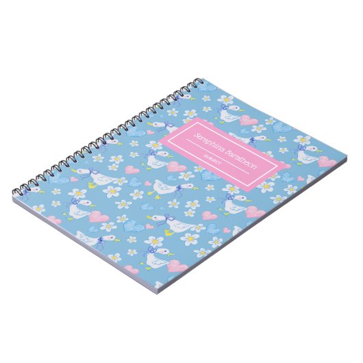 Vintages Gänsemuster Personalisiert Notizblock (Linke Seite)