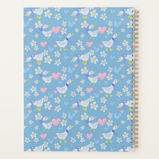 Vintages Gänsemuster Personalisiert Planer (Rückseite)