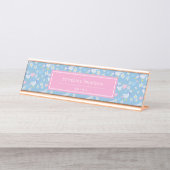 Vintages Gänsemuster Personalisiert Schreibtischnamensplakette (Vorderseite )