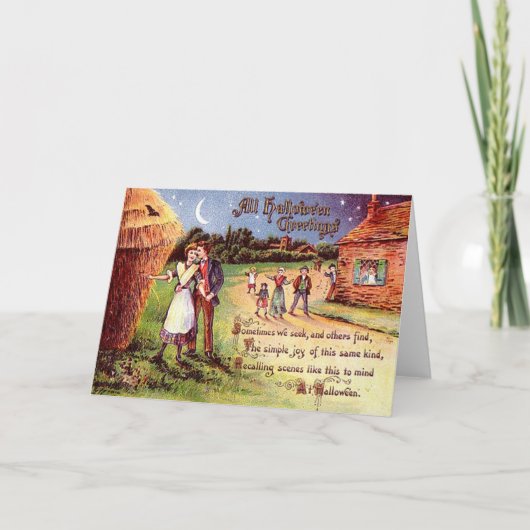 Vintages Ganzes Halloween Grußpaar Karte (Vorderseite)