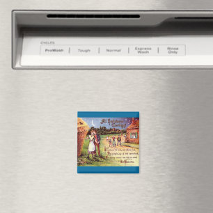 Vintages Ganzes Halloween Grußpaar Magnet