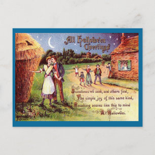 Vintages Ganzes Halloween Grußpaar Postkarte