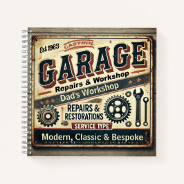 Vintages Garage Spiral Notebook individuell anpass Notizblock