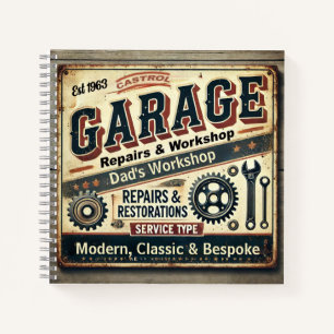 Vintages Garage Spiral Notebook individuell anpass Notizblock