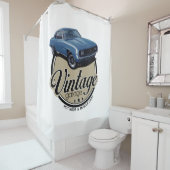 Vintages Garagen-Blau Camaro Duschvorhang (Beispiel)