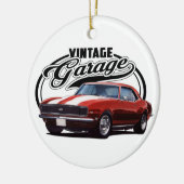 Vintages Garagen-Rot Camaro Keramik Ornament (Links)