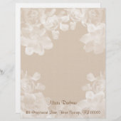 Vintages Gardenia-Briefkopf-Briefpapier Briefbogen (Vorne/Hinten)