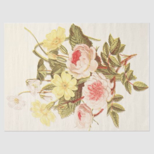 Vintages Garten-Blumenstrauß-Seidenpapier Seidenpapier (Vorderseite)