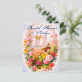 Vintages Garten-Brautparty Einladung (Stehend Vorderseite)