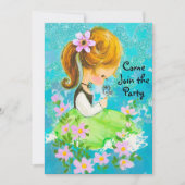 Vintages Gartenmädchen Weihnachten Neujahr Gruß Einladung (Vorderseite)