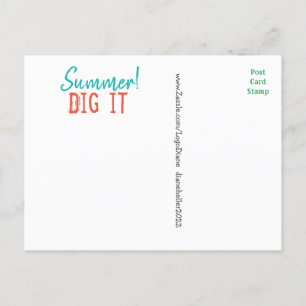 Vintages Gartenwerkzeug Postkarte von Diane Heller