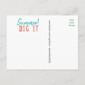 Vintages Gartenwerkzeug Postkarte von Diane Heller (Rückseite)