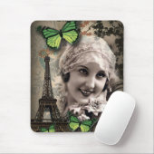 Vintages gatsby Mädchen des Kunst-Dekos Pariser Mousepad (Mit Mouse)