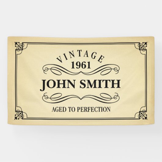 Vintages gealtert zum Perfektions-Geburtstag Banner (Horizontal)