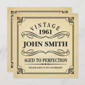 Vintages gealtert zum Perfektions-lustigen Einladung (Vorne/Hinten)