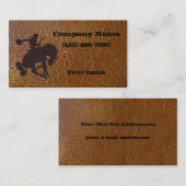 Vintages gealtertes Inlayed Leder Visitenkarte (Vorne/Hinten)