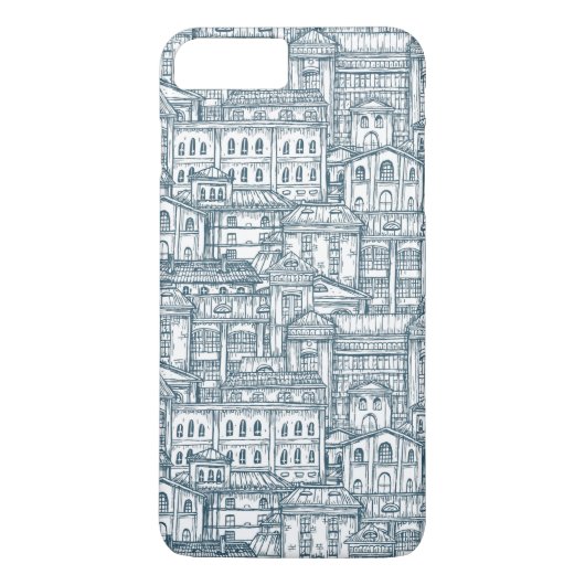 Vintages Gebäude-Muster Case-Mate iPhone Hülle (Rückseite)