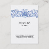 Vintages Geblüht Blau| Erdschmuckstück  Visitenkarte (Rückseite)