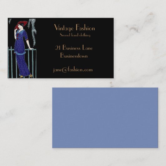 Vintages Gebrauchtwarengeschäft Visitenkarte (Vorne/Hinten)