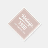 Vintages Geburtsjahr Jahr rosa Geburtstag Serviette (Ecke)
