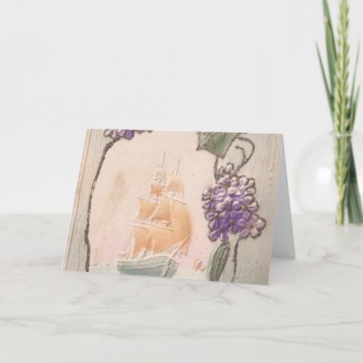 Vintages Geburtsschiff Karte (Vorderseite)