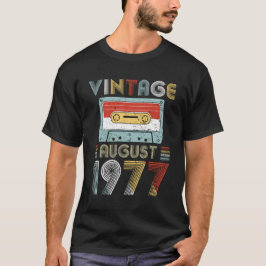 Vintages Geburtstags-Kassetten-Band im August 1977 T-Shirt