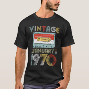 Vintages Geburtstags-Kassetten-Band im Januar 1970 T-Shirt