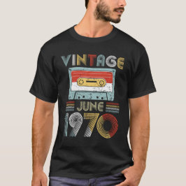 Vintages Geburtstags-Kassetten-Band im Juni 1970 T-Shirt