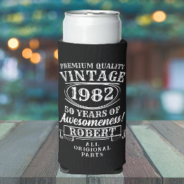 Vintages Geburtstagsbier im Alter bis zur Perfekti Selters Dosenkühler