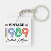 Vintages Geburtstagsgeschenk | PERSONALISIERT Schlüsselanhänger (Rückseite)