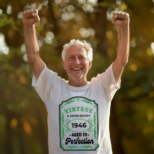 Vintages Geburtstagslabel Personalisiertes Jahr T  T-Shirt
