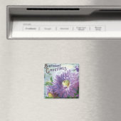 Vintages Geburtstagsmagnet mit Blume Magnet (In Situ (Geschirrspüler))