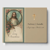 Vintages Gedenkfest zur religiösen Beerdigung Gästebuch (Vorderseite)