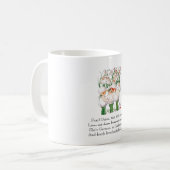 Vintages Gedicht Perlwein Niedlich Kinder Gemüse Kaffeetasse (Vorderseite Links)