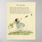 Vintages Gedicht "The Butterfly", Poster (Vorne)