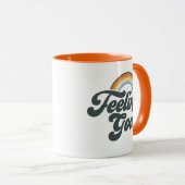 Vintages Gefühl Guter Regenbogen Tasse (VorderseiteRechts)