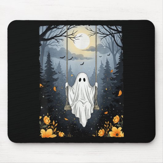 Vintages Geisterschwingen in Forest Night Hallowee Mousepad (Vorne)