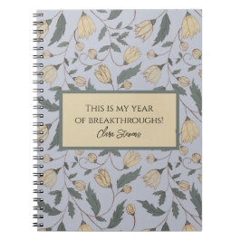 Vintages Gelb- und Grünblumenmuster Notizblock