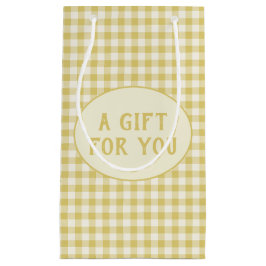 Vintages gelbes Prüfbrett-Muster Kleine Geschenktüte