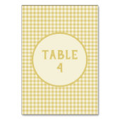 Vintages gelbes Prüfbrett-Muster Tischnummer (Vorderseite)