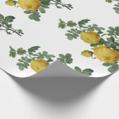 Vintages gelbes Rosenmalerei-Geschenkpapier Geschenkpapier (Ecke)