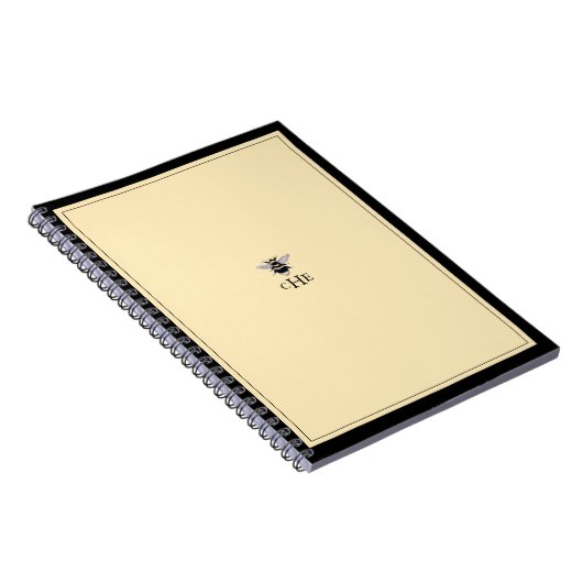 Vintages Gelbgelbes Mongramm Notizblock (Rechte Seite)