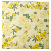 Vintages Gelbmuster der Blume Fliese (Vorderseite)