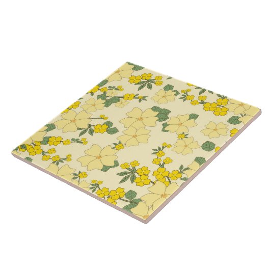 Vintages Gelbmuster der Blume Fliese (Seite)