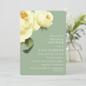 Vintages Gelbrosengebäck Brautparty Hochzeit Einladung (Stehend Vorderseite)
