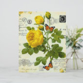 Vintages Gelbrosenpapier (Stehend Vorderseite)