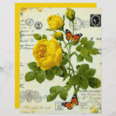 Vintages Gelbrosenpapier (Vorne/Hinten)