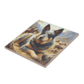 Vintages Gemälde für australische Rinder Fliese (Seite)